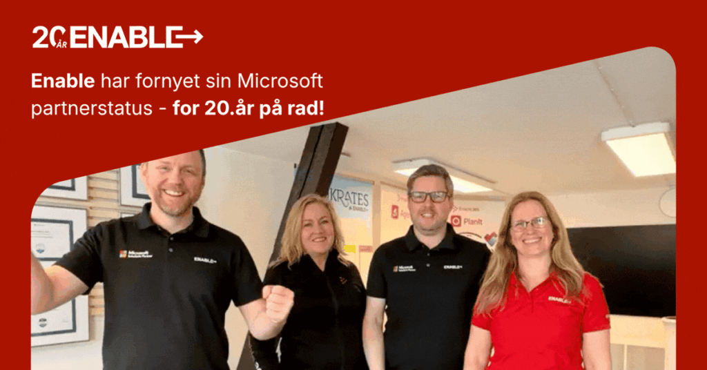Vi har fornyet vår Microsoft Partnerstatus og spesialisering